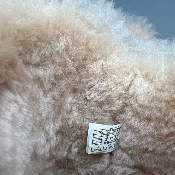 Womens UGG Boots Sz 8 Turn Lock Suede Wool Pinkish Tan Blush Amber #1094933 Boho - Picture 13 of 16